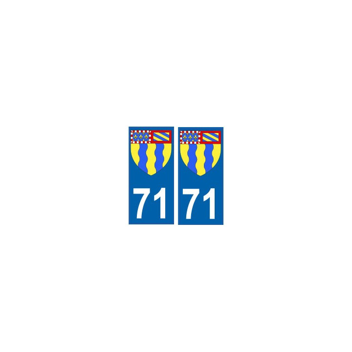 71 Saône et Loire autocollant plaqueblason armoiries stickers département