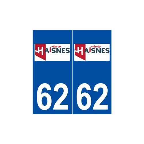 62 Haisnes logo autocollant plaque stickers ville