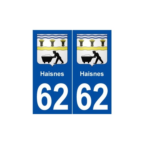 62 Haisnes blason autocollant plaque stickers ville