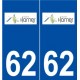 62 Harnes logo autocollant plaque stickers ville
