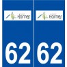 62 Harnes logo autocollant plaque stickers ville