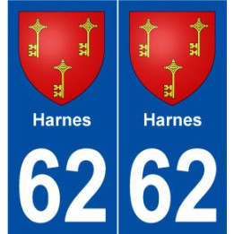 62 Harnes blason autocollant plaque stickers ville