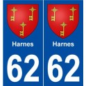 62 Harnes blason autocollant plaque stickers ville