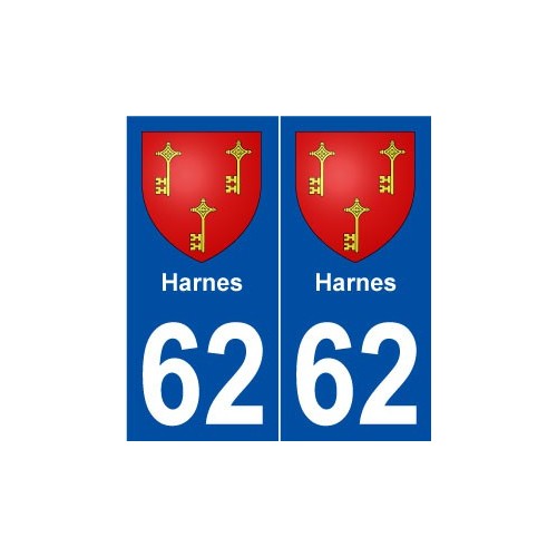 62 Harnes blason autocollant plaque stickers ville