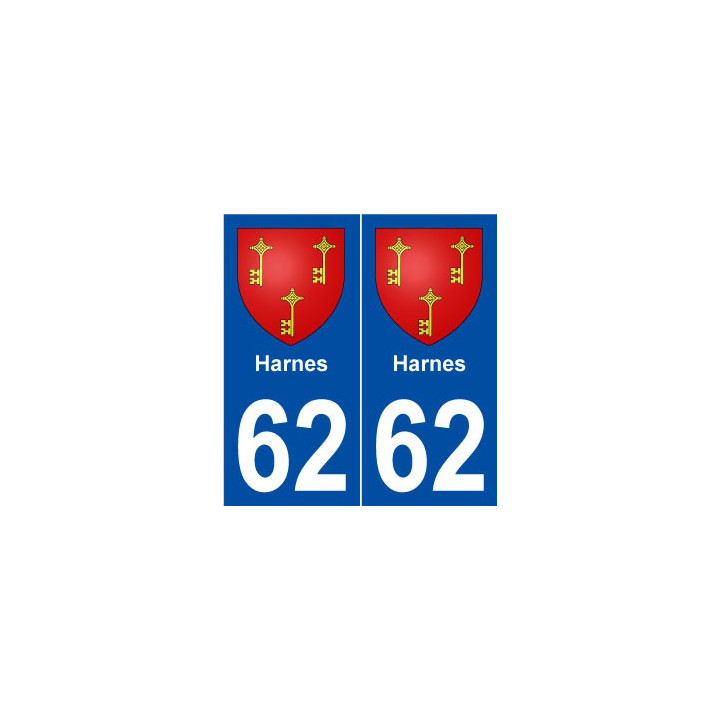 62 Harnes blason autocollant plaque stickers ville
