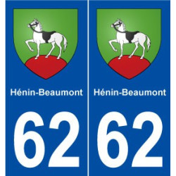 62 Hénin-Beaumont blason autocollant plaque stickers ville