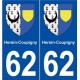 62 Hersin-Coupigny blason autocollant plaque stickers ville