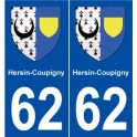 62 Hersin-Coupigny blason autocollant plaque stickers ville