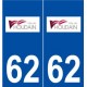 62 Houdain logo autocollant plaque stickers ville
