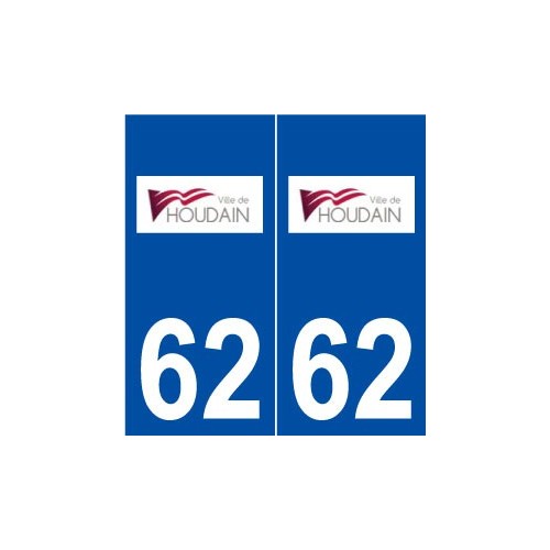 62 Houdain logo autocollant plaque stickers ville