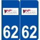 62 Houdain logo autocollant plaque stickers ville