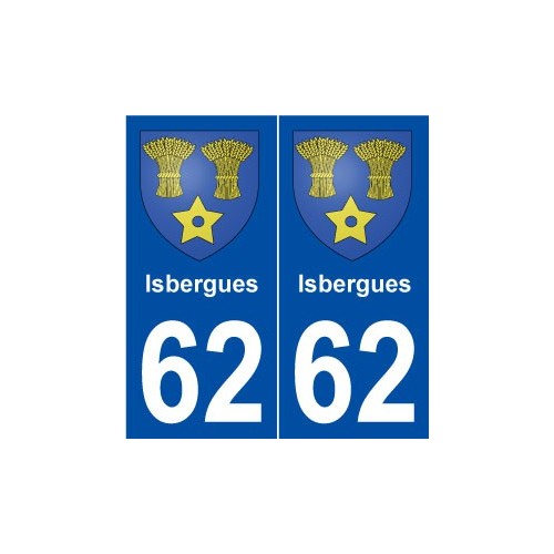 62 Isbergues blason autocollant plaque stickers ville