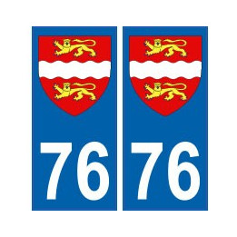 76 Seine Maritime autocollant plaque blason armoiries stickers département normandie