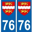 76 Sena Marítimo de la etiqueta engomada de la placa de escudo de armas el escudo de armas de pegatinas departamento de normandí