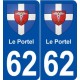 62 Le Portel blason autocollant plaque stickers ville