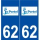 62 Le Portel logo autocollant plaque stickers ville