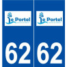 62 Le Portel logo autocollant plaque stickers ville