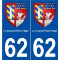 62 Le Touquet-Paris-Plage blason autocollant plaque stickers ville