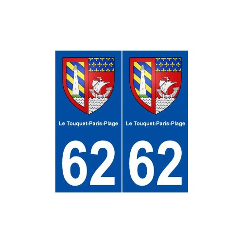 62 Le Touquet-Paris-Plage blason autocollant plaque stickers ville