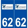 62 Le Touquet-Paris-Plage logo autocollant plaque stickers ville