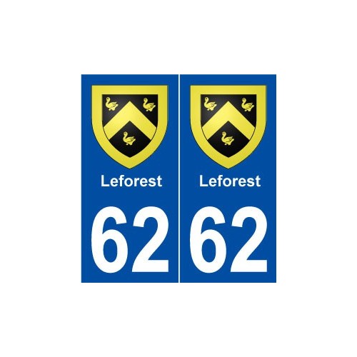 62 Leforest blason autocollant plaque stickers ville