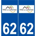 62 Leforest logo autocollant plaque stickers ville