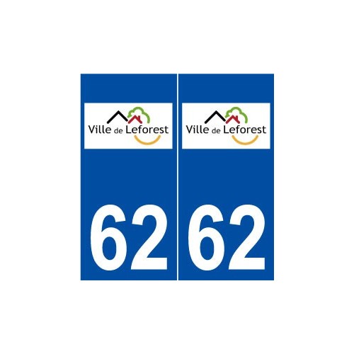62 Leforest logo autocollant plaque stickers ville