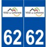 62 Leforest logo autocollant plaque stickers ville