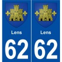 62 Lens blason autocollant plaque stickers ville