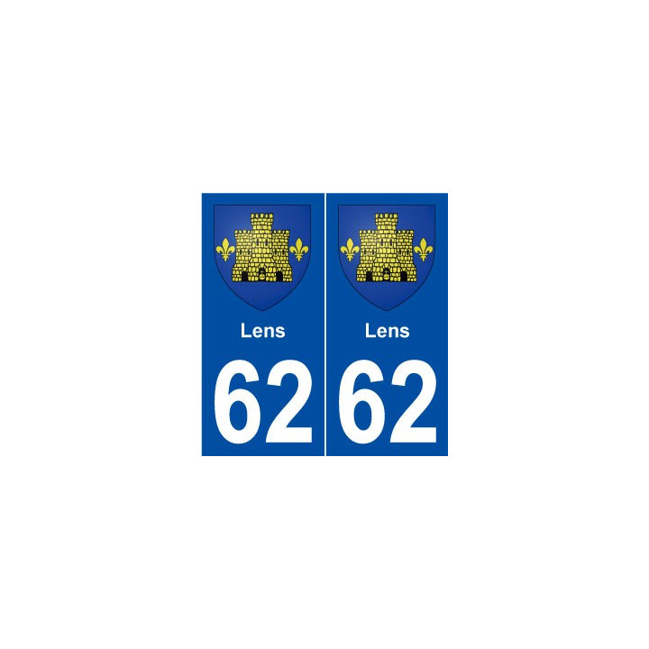 62 Lens blason autocollant plaque stickers ville