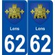 62 Lens blason autocollant plaque stickers ville