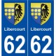 62 Libercourt blason autocollant plaque stickers ville