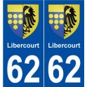 62 Libercourt stemma adesivo piastra adesivi città