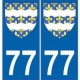77 Seine et Marne autocollant plaque blason armoiries stickers département