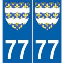 77 Seine et Marne autocollant plaque blason armoiries stickers département