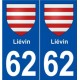 62 Liévin blason autocollant plaque stickers ville