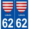 62 Liévin blason autocollant plaque stickers ville