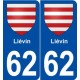 62 Liévin blason autocollant plaque stickers ville