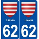 62 Liévin blason autocollant plaque stickers ville