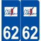 62 Liévin logo autocollant plaque stickers ville