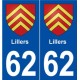 62 Lillers blason autocollant plaque stickers ville