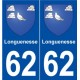 62 Longuenesse blason autocollant plaque stickers ville