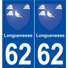 62 Longuenesse blason autocollant plaque stickers ville