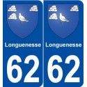 62 Longuenesse blason autocollant plaque stickers ville