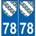 78 Yvelines autocollant plaque blason armoiries stickers département