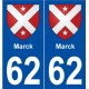 62 Marck blason autocollant plaque stickers ville