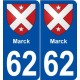 62 Marck blason autocollant plaque stickers ville