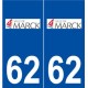 62 Marck logo autocollant plaque stickers ville