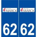 62 Marck logo autocollant plaque stickers ville