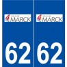 62 Marck logo autocollant plaque stickers ville